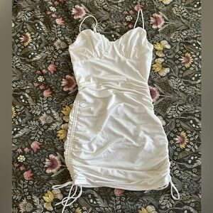 Lucy in the Sky White Ruched Dress